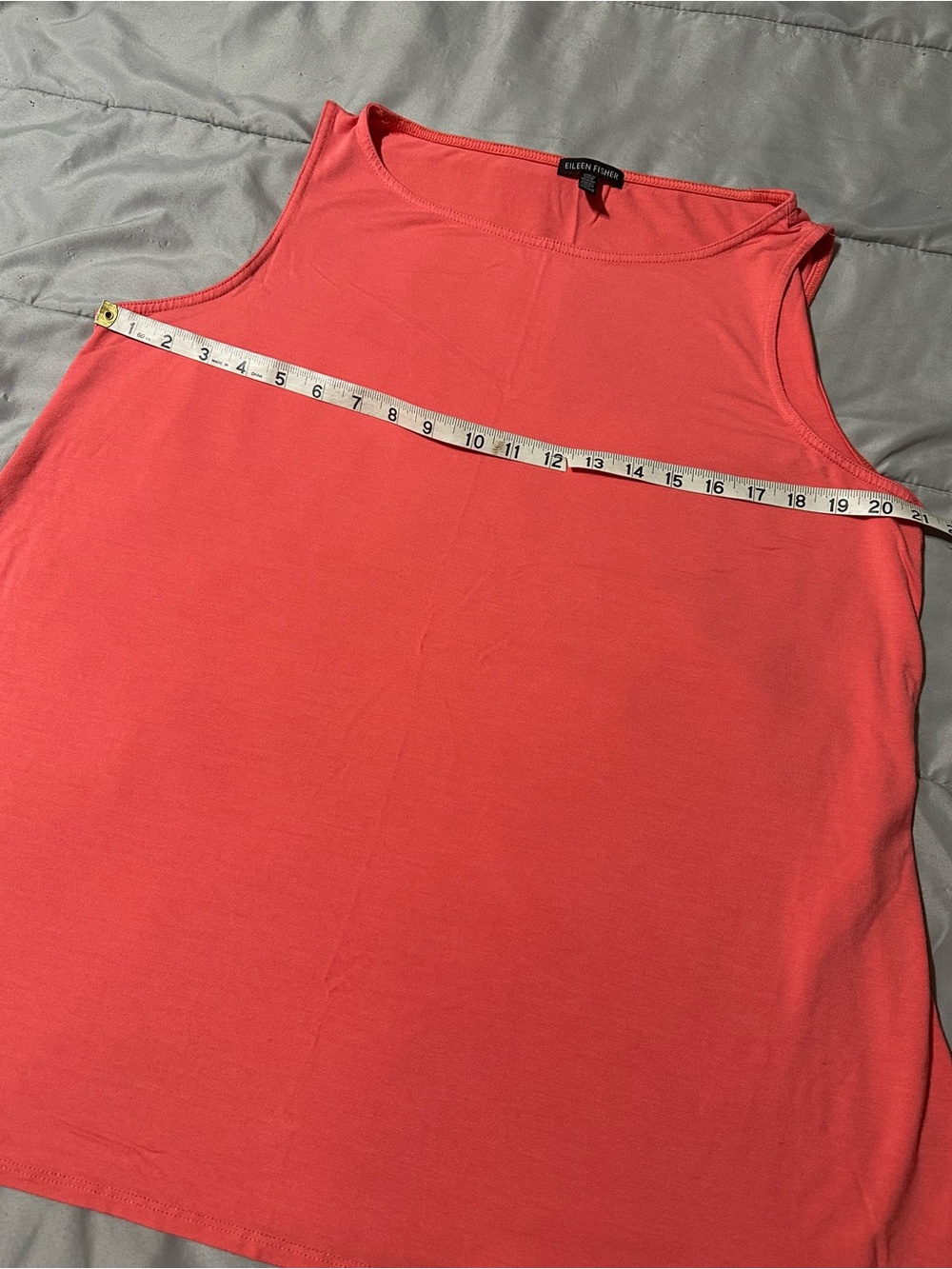 EILEEN FISHER XL Pink/Coral Sleeveless Tunic Tank Top Jersey Casual Closet Basic - Picture 8 of 9